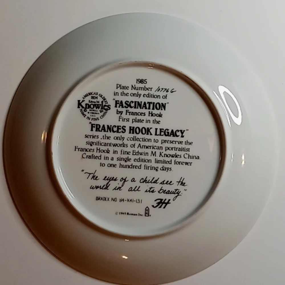Like New Daydreaming & Fascination Frances Hook Legacy Knowles Collector Plates